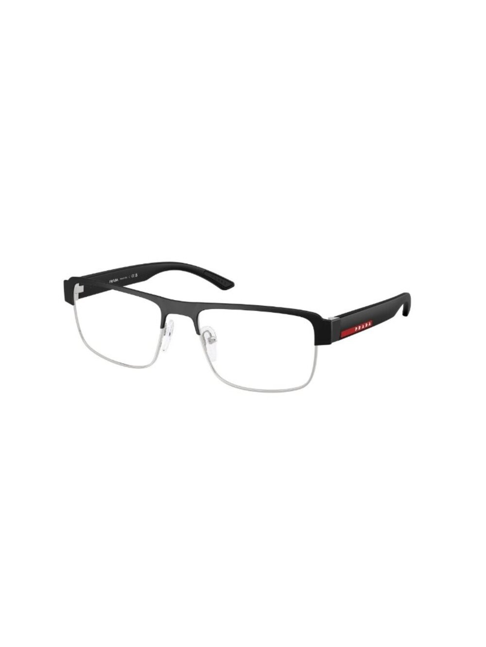 Prada Linea Rossa PS 51RV matte black silver 1BO1O1 Eyeglasses